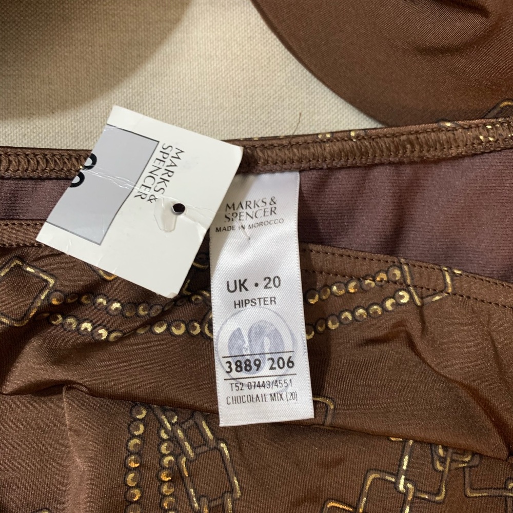M & S Brown Bikini size 18